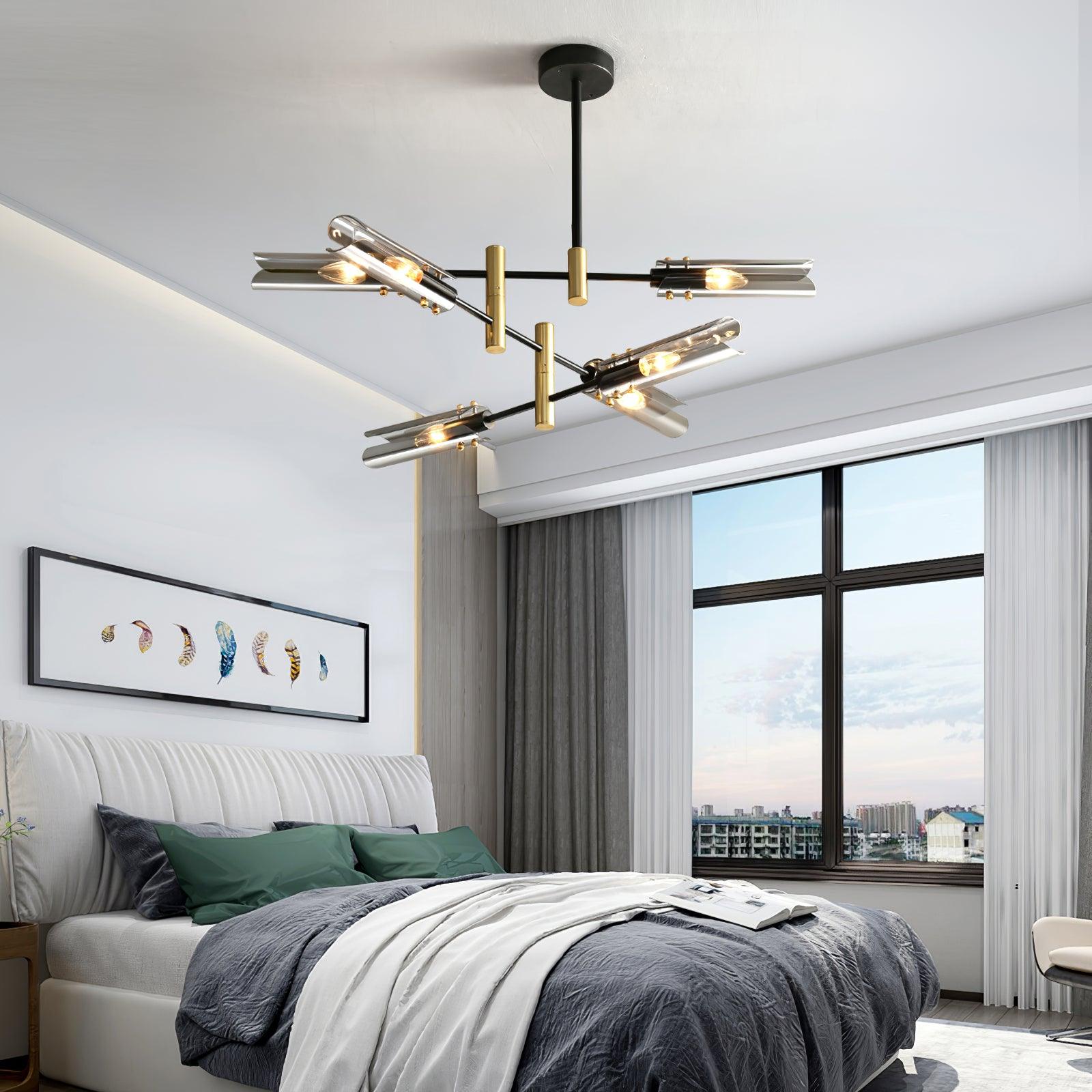 Eloz Chandelier Double 6-Light Modern-Neutral Decor