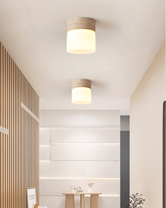 Astrid Travertine Ceiling Lamp-Neutral Decor