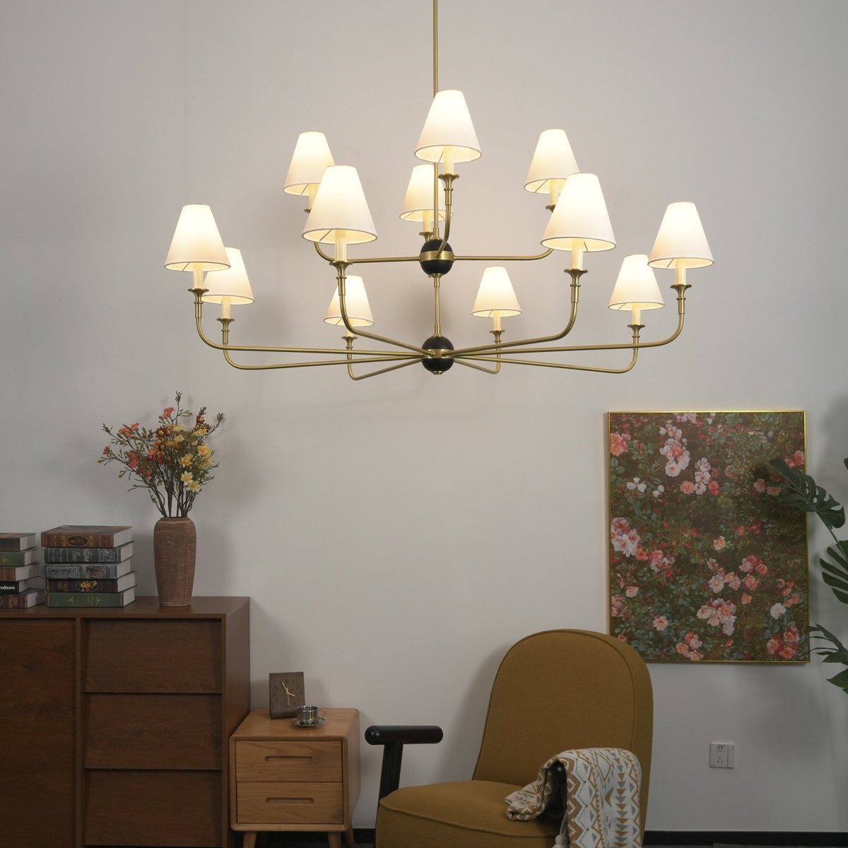 Astris Brass Chandelier-Neutral Decor