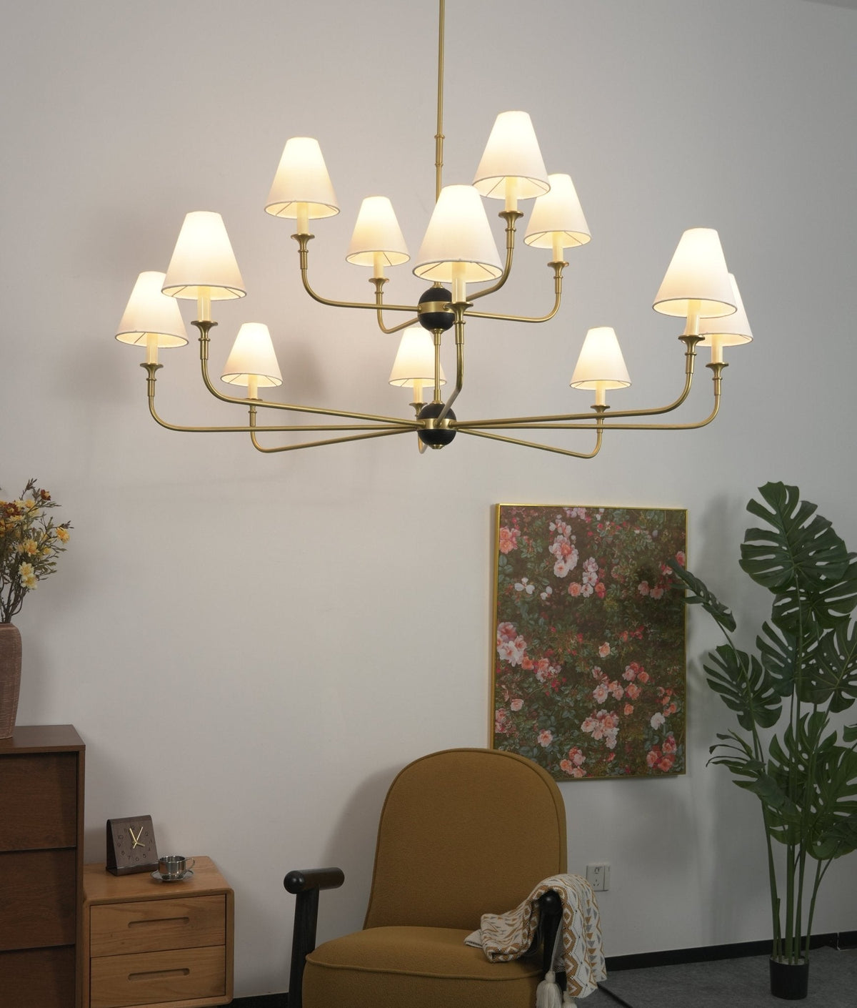 Astris Brass Chandelier-Neutral Decor