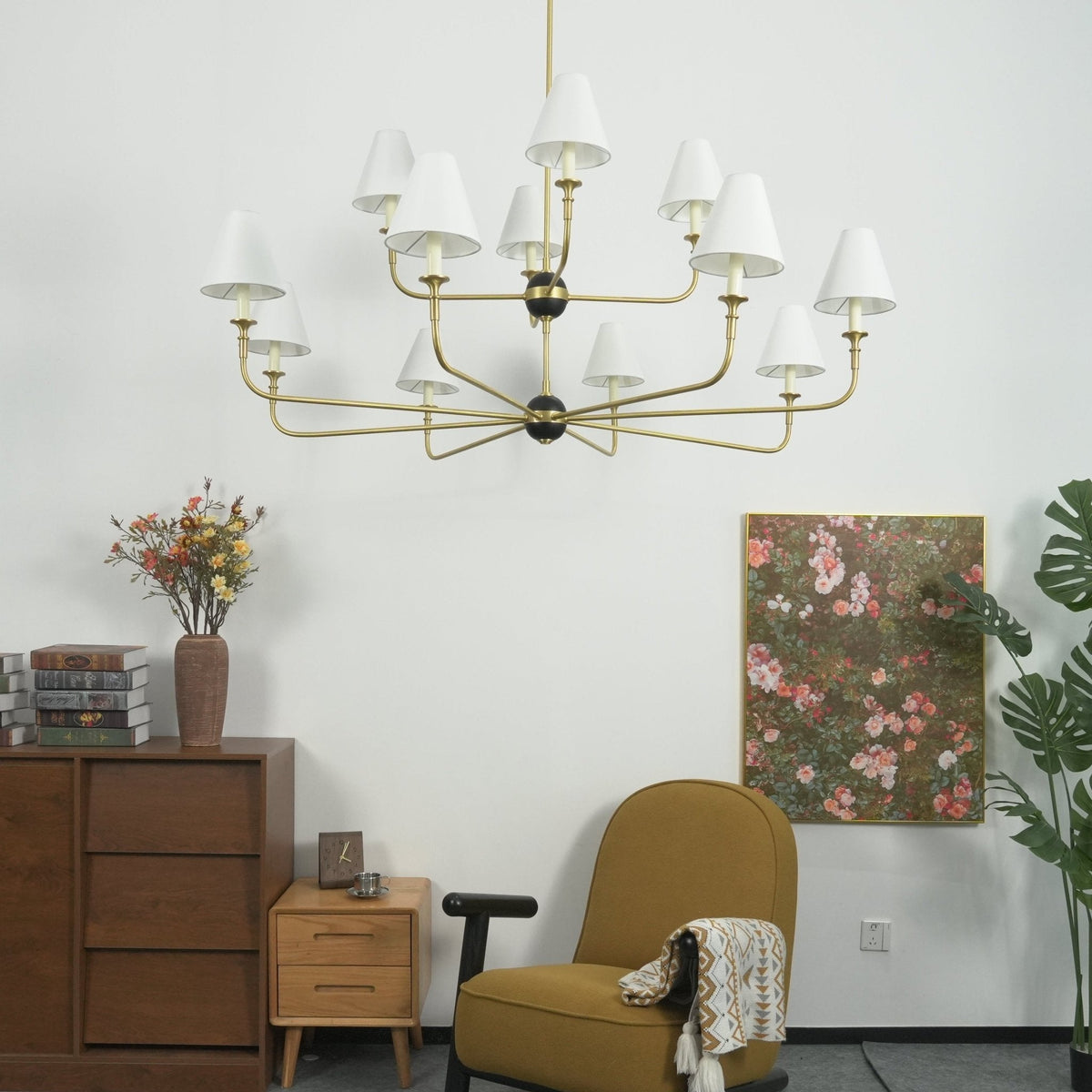 Astris Brass Chandelier-Neutral Decor