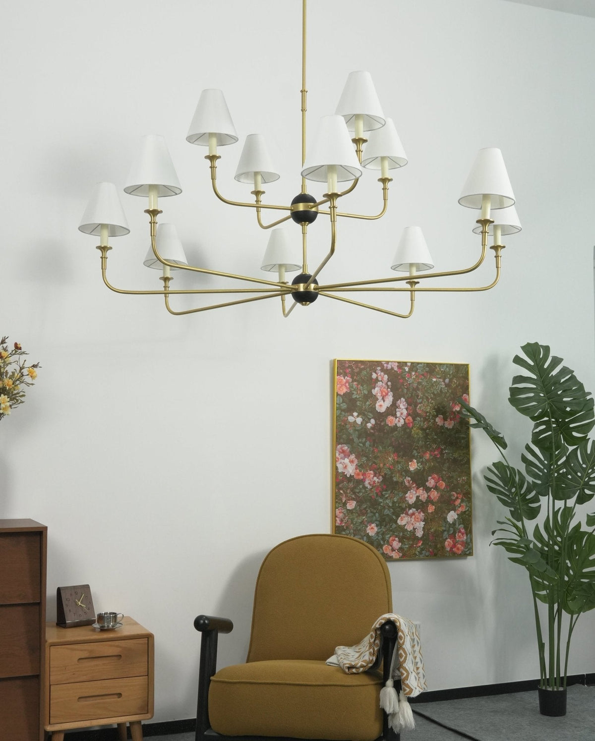 Astris Brass Chandelier-Neutral Decor