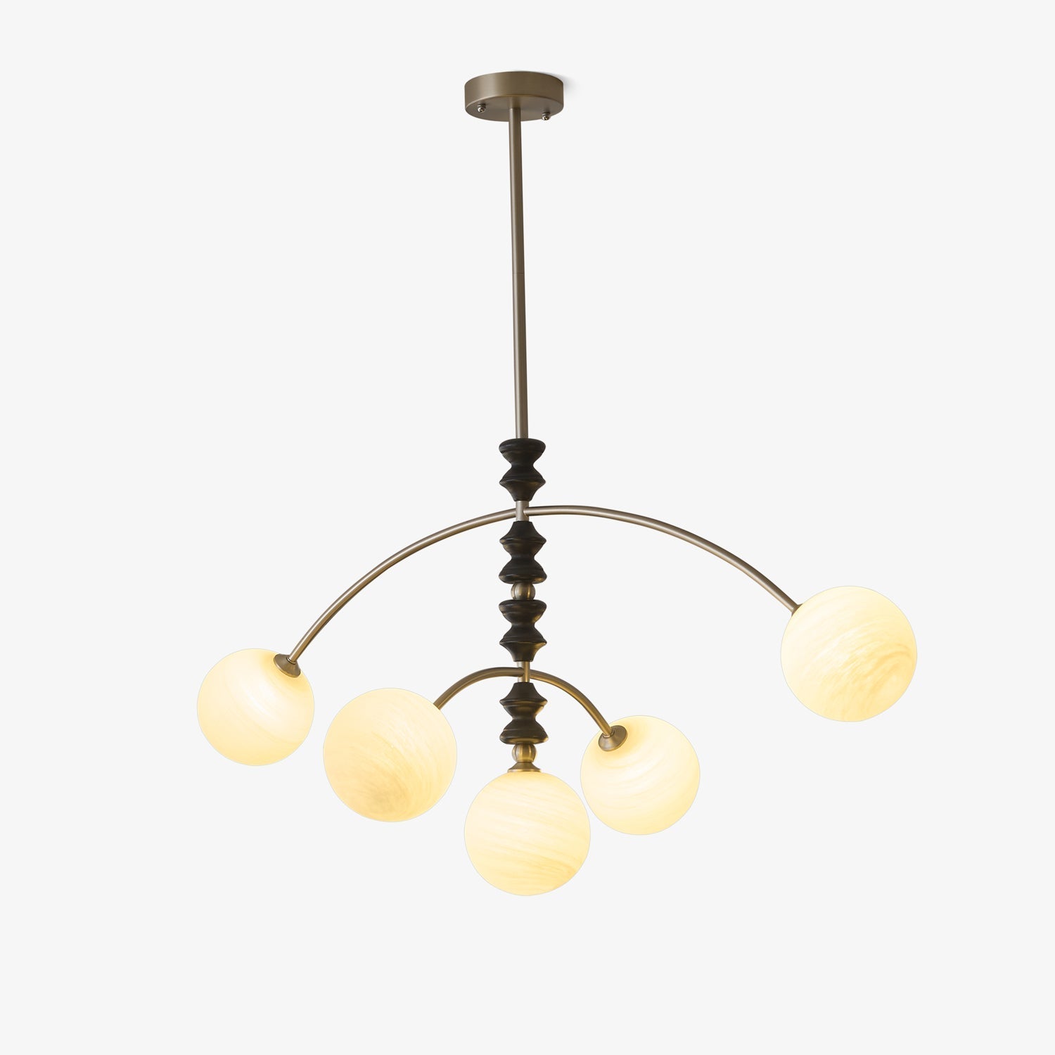 Cucarara Traditional Nordic Art Arc Wood Chandelier-Neutral Decor