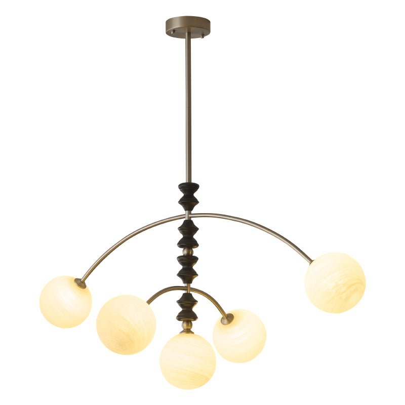 Cucarara Traditional Nordic Art Arc Wood Chandelier-Neutral Decor