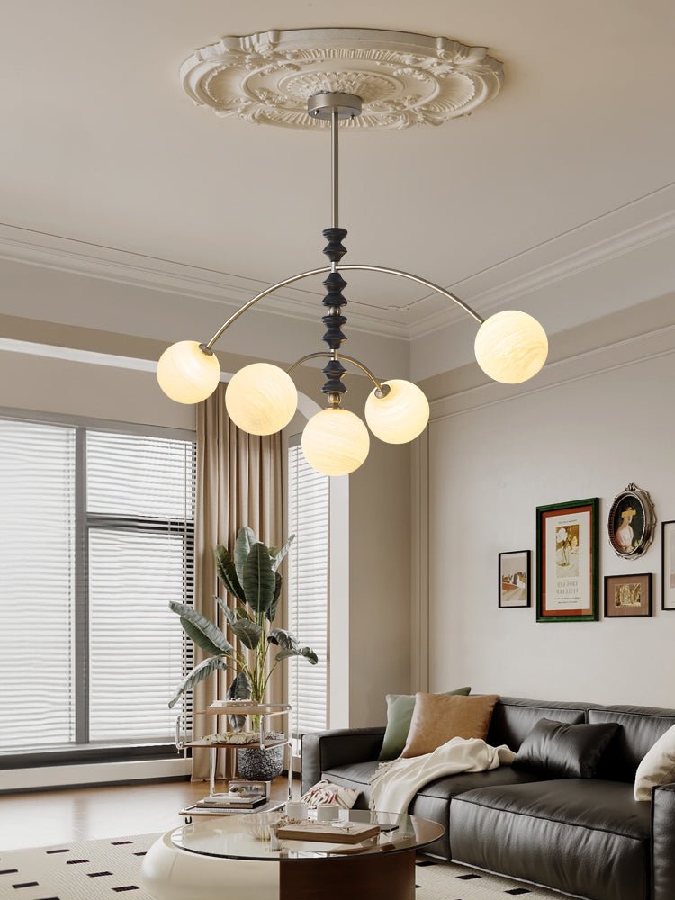 Cucarara Traditional Nordic Art Arc Wood Chandelier-Neutral Decor