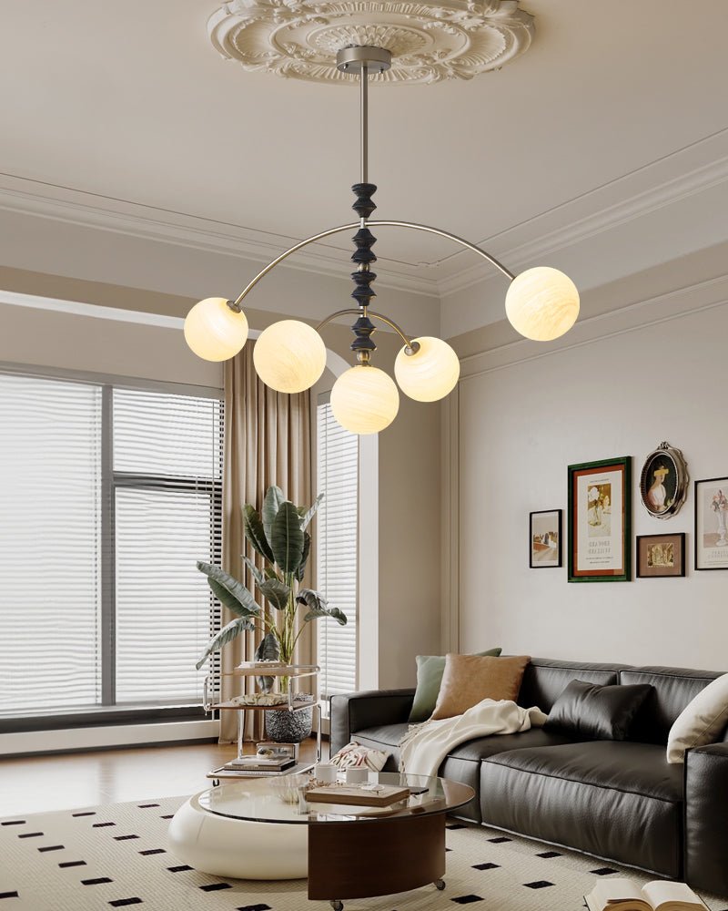 Cucarara Traditional Nordic Art Arc Wood Chandelier-Neutral Decor
