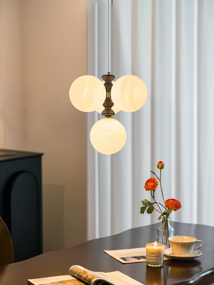 Cucarara Traditional Nordic Art Arc Wood Chandelier-Neutral Decor