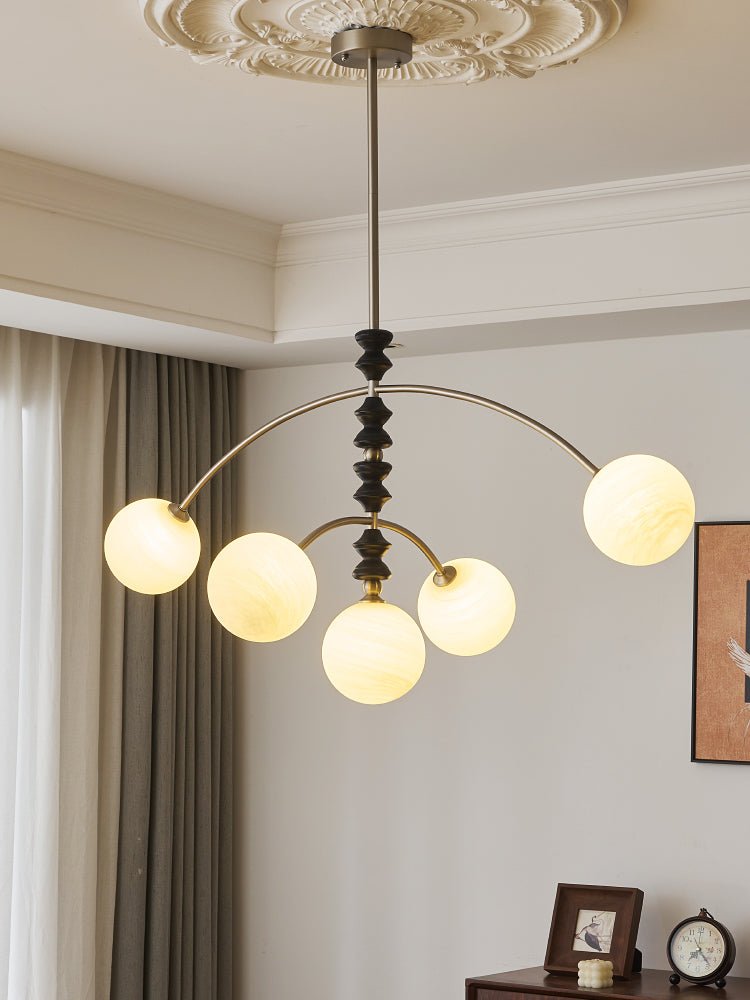 Cucarara Traditional Nordic Art Arc Wood Chandelier-Neutral Decor