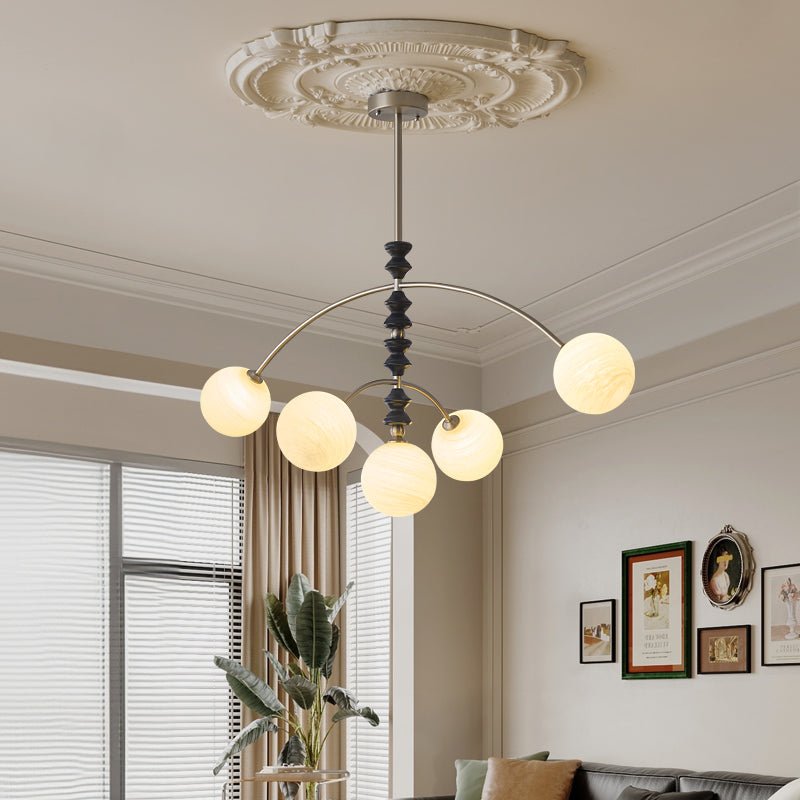 Cucarara Traditional Nordic Art Arc Wood Chandelier-Neutral Decor