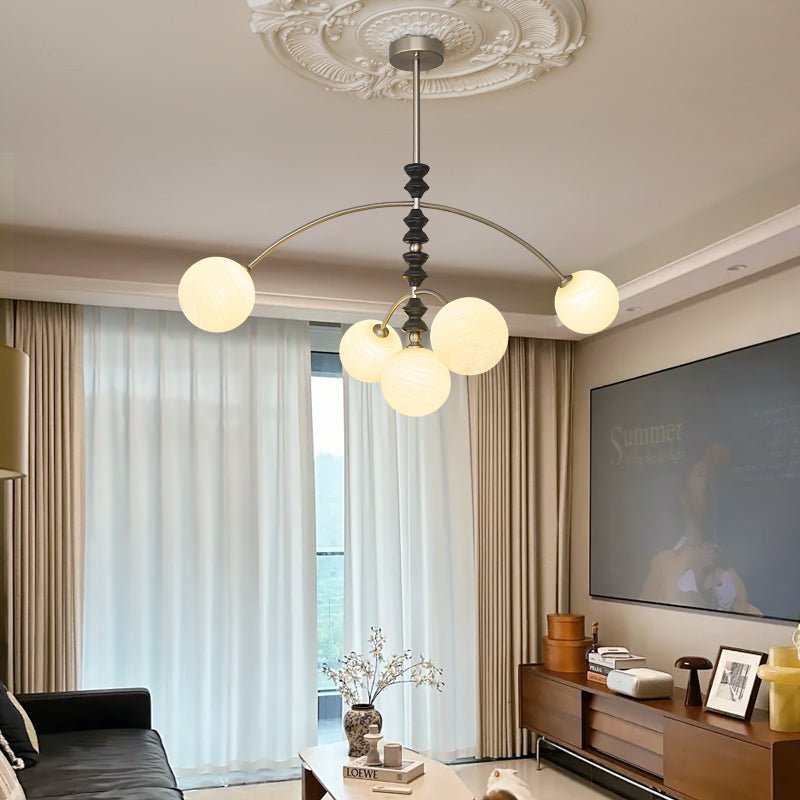 Cucarara Traditional Nordic Art Arc Wood Chandelier-Neutral Decor