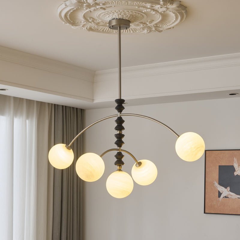 Cucarara Traditional Nordic Art Arc Wood Chandelier-Neutral Decor
