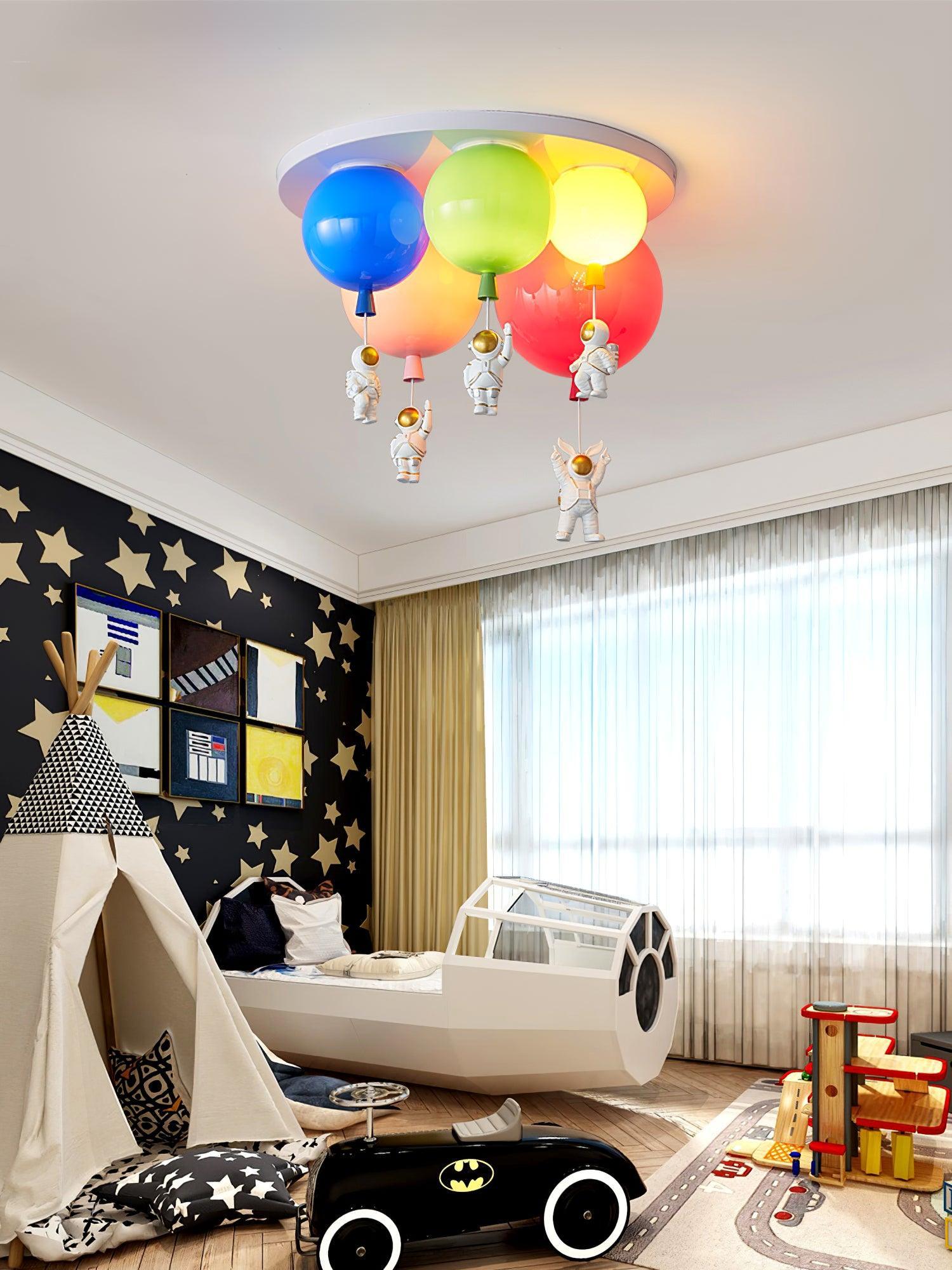 Vomino Ceiling Lamp Astronaut Glossy Balloon for Kid's Room-Neutral Decor
