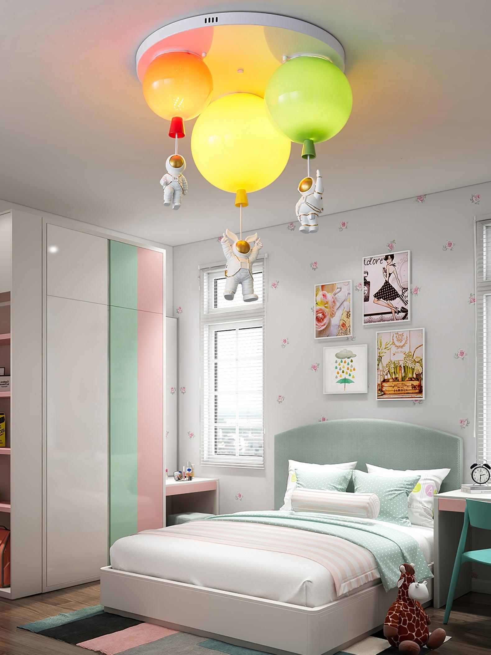 Vomino Ceiling Lamp Astronaut Glossy Balloon for Kid's Room-Neutral Decor