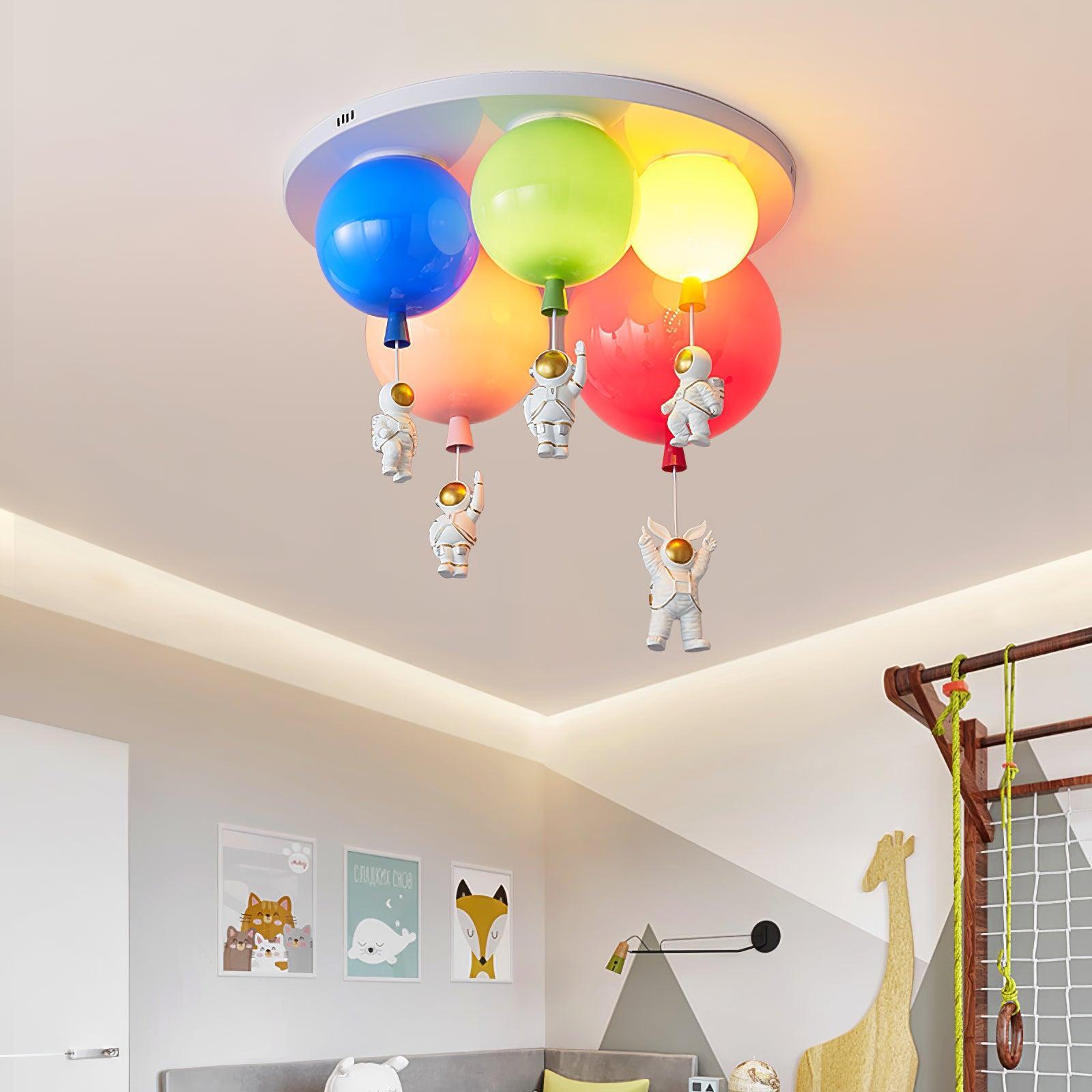 Vomino Ceiling Lamp Astronaut Glossy Balloon for Kid's Room-Neutral Decor