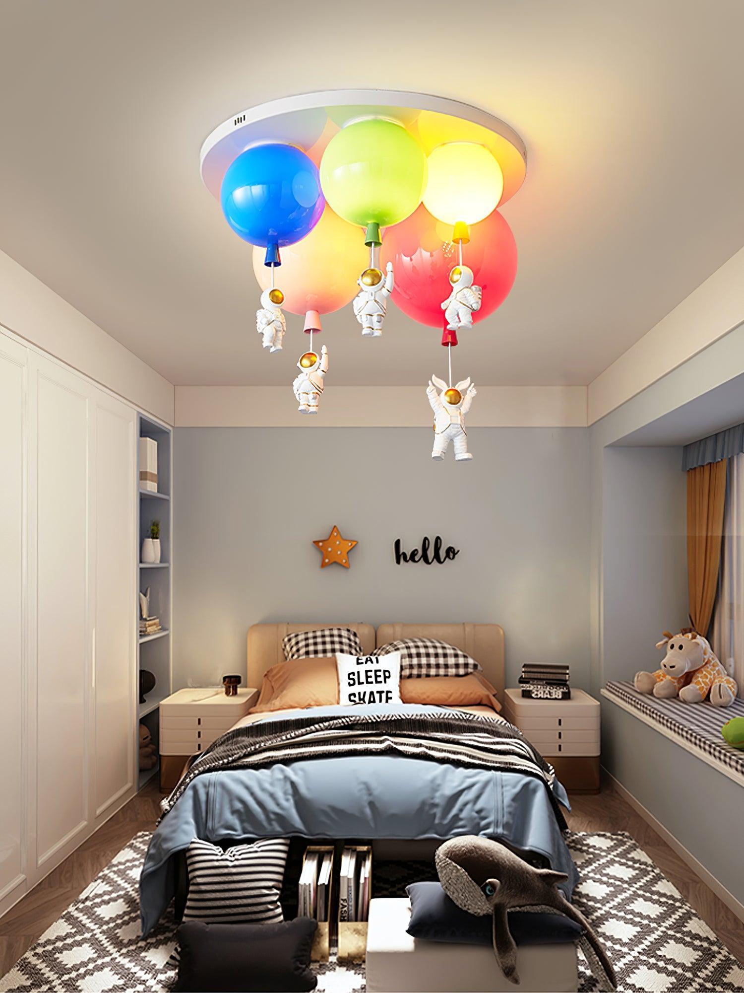 Vomino Ceiling Lamp Astronaut Glossy Balloon for Kid's Room-Neutral Decor