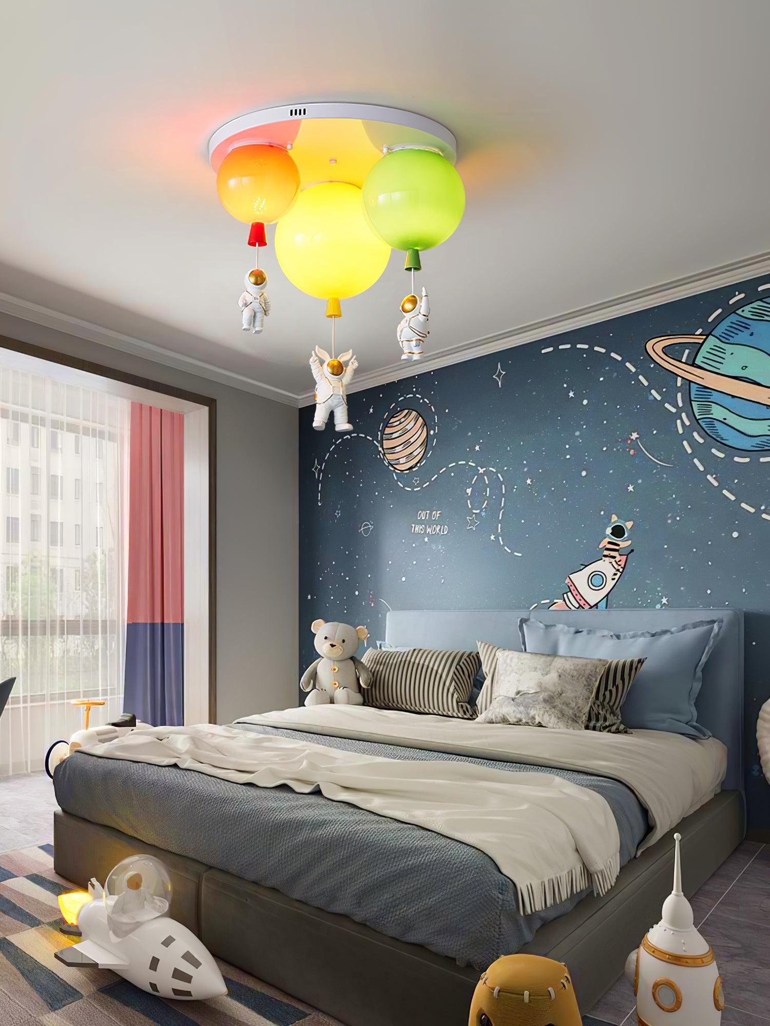 Vomino Ceiling Lamp Astronaut Glossy Balloon for Kid's Room-Neutral Decor