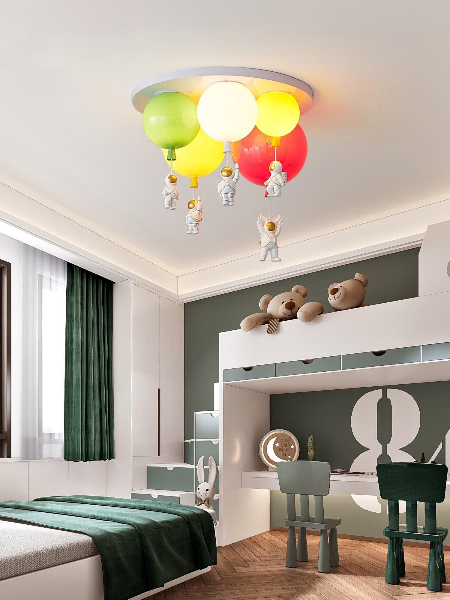Vomino Ceiling Lamp Astronaut Glossy Balloon for Kid's Room-Neutral Decor