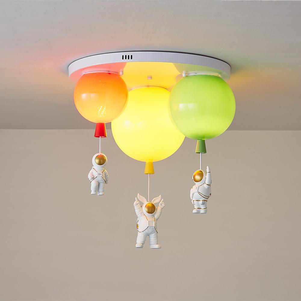 Vomino Ceiling Lamp Astronaut Glossy Balloon for Kid's Room-Neutral Decor
