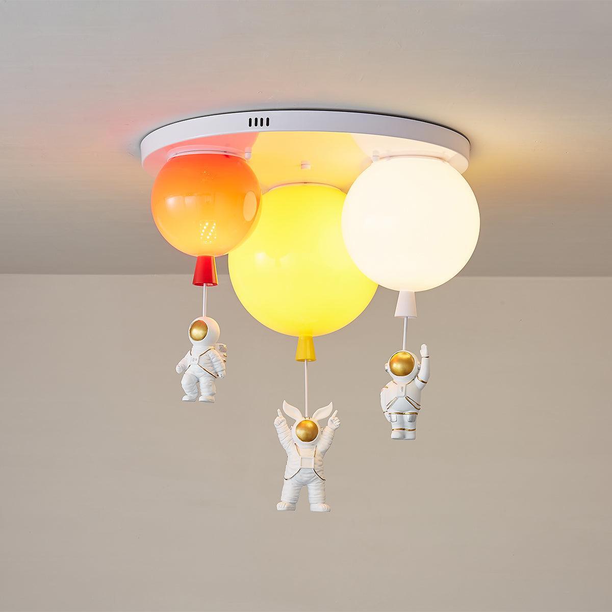 Vomino Ceiling Lamp Astronaut Glossy Balloon for Kid's Room-Neutral Decor