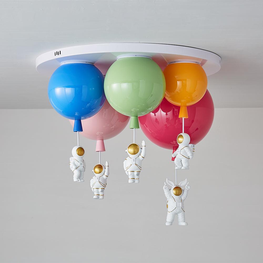 Vomino Ceiling Lamp Astronaut Glossy Balloon for Kid's Room-Neutral Decor