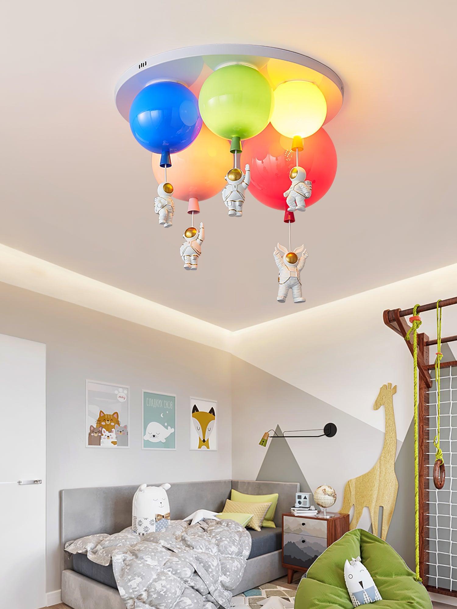 Vomino Ceiling Lamp Astronaut Glossy Balloon for Kid's Room-Neutral Decor
