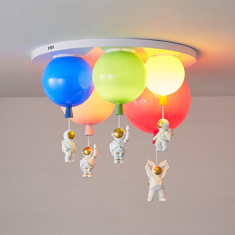 Vomino Ceiling Lamp Astronaut Glossy Balloon for Kid's Room-Neutral Decor