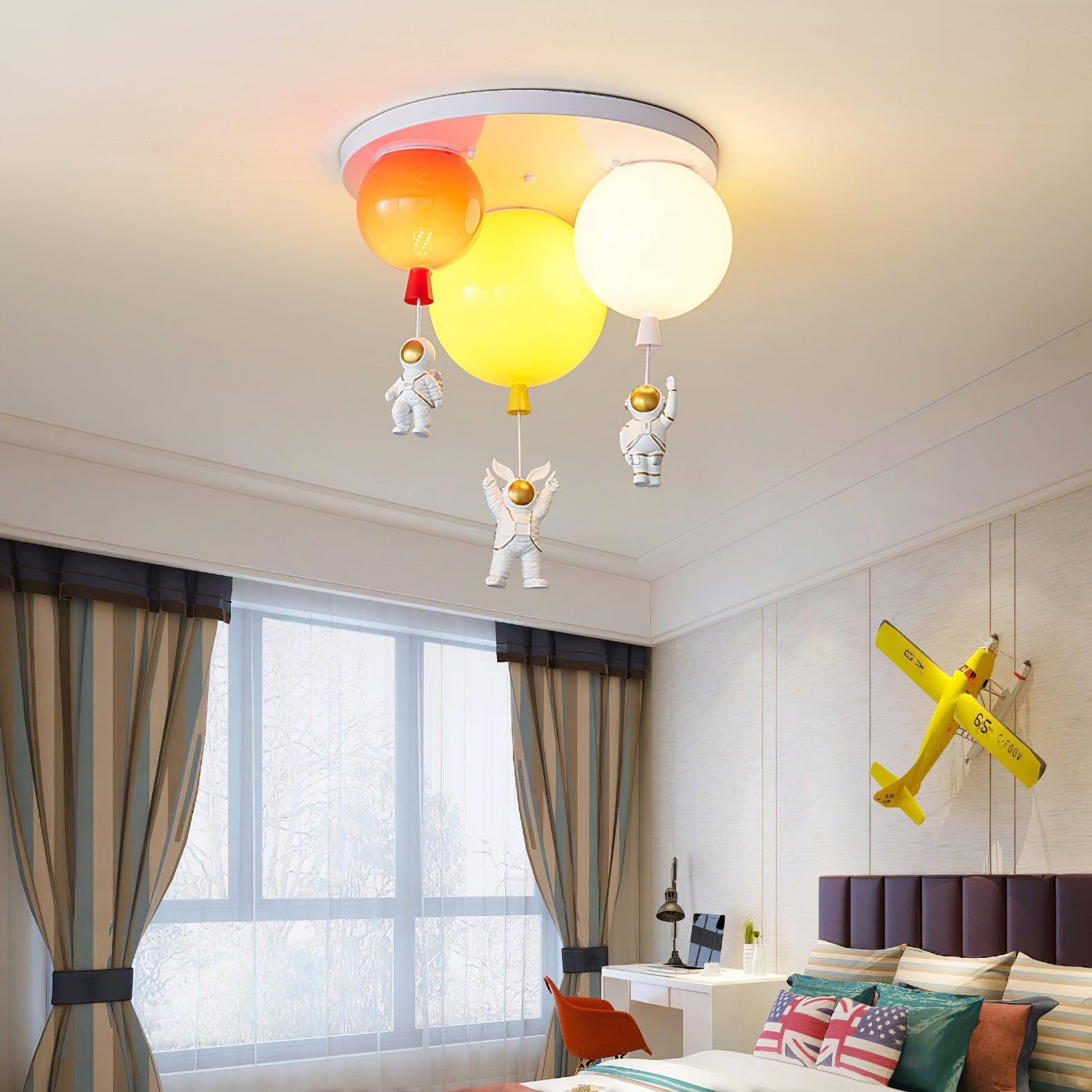 Vomino Ceiling Lamp Astronaut Glossy Balloon for Kid's Room-Neutral Decor