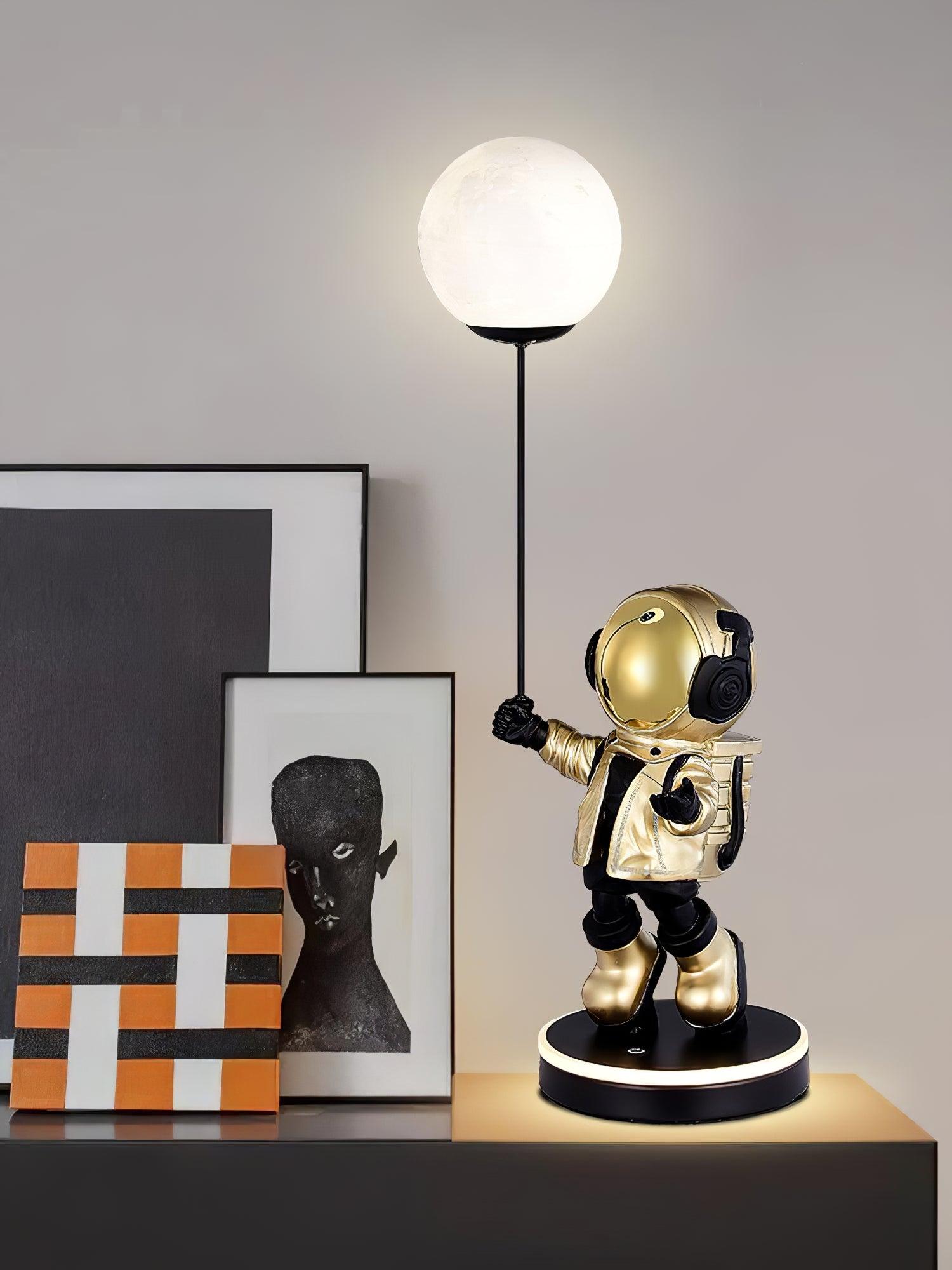 Stellar Astronaut and Planet Lamp-Neutral Decor