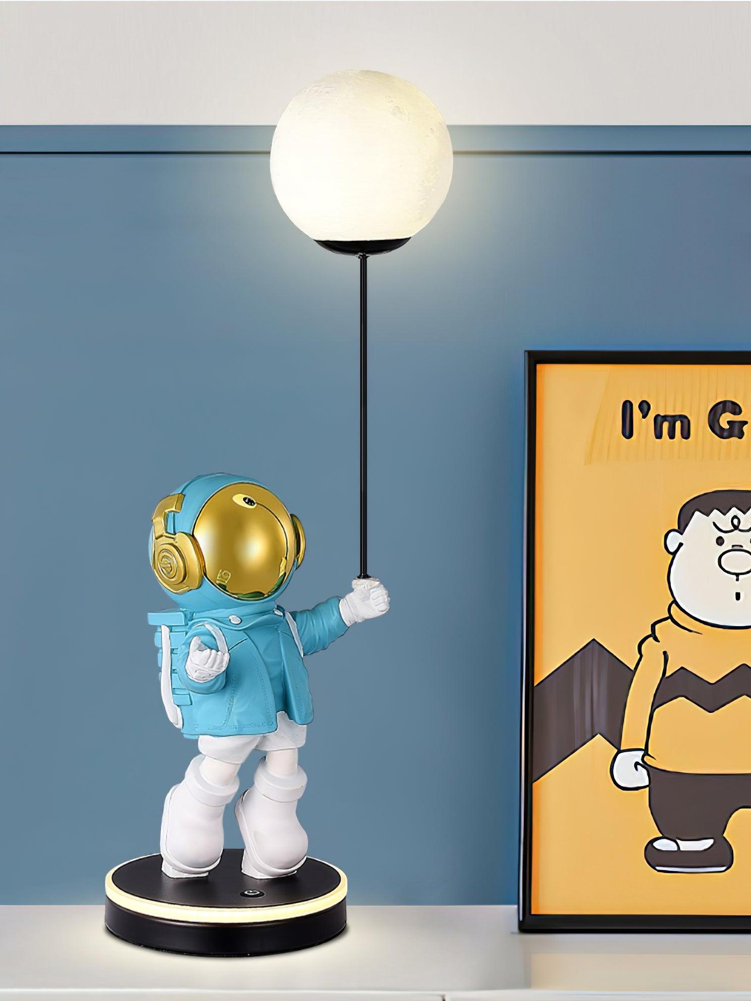 Stellar Astronaut and Planet Lamp-Neutral Decor