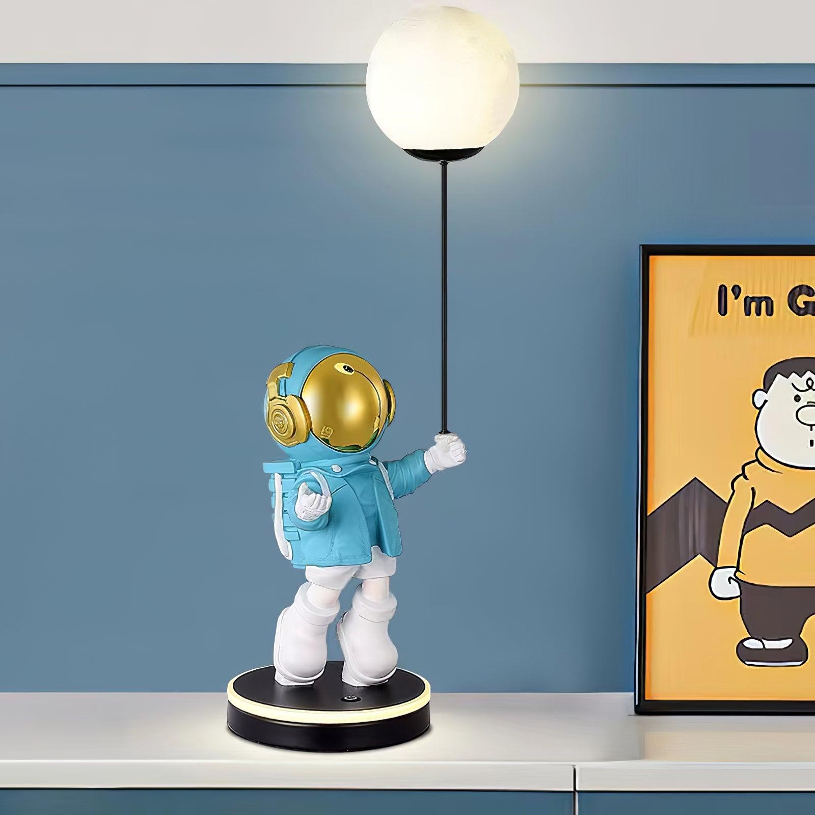 Stellar Astronaut and Planet Lamp-Neutral Decor