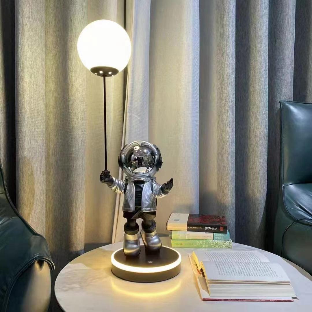Stellar Astronaut and Planet Lamp-Neutral Decor