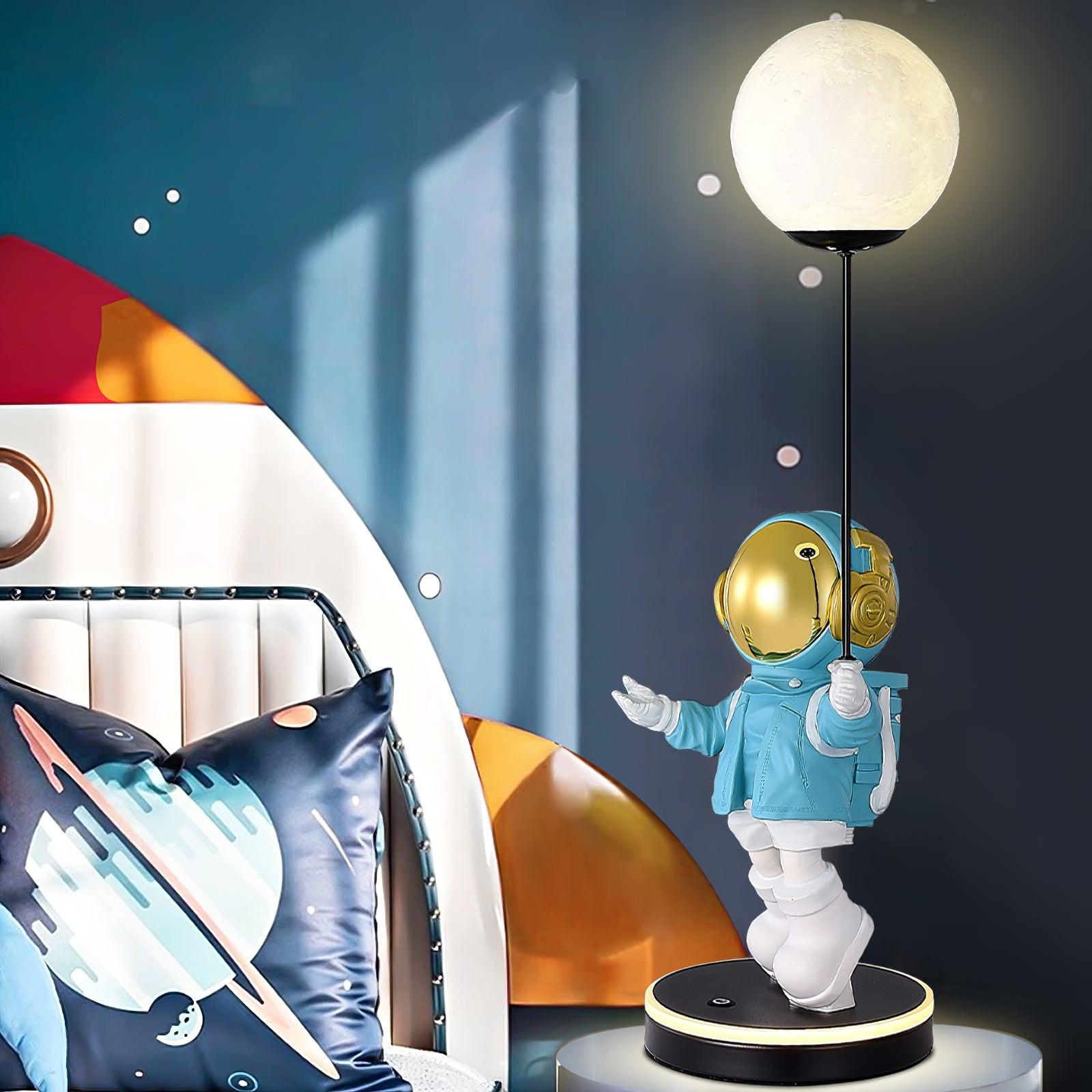 Stellar Astronaut and Planet Lamp-Neutral Decor