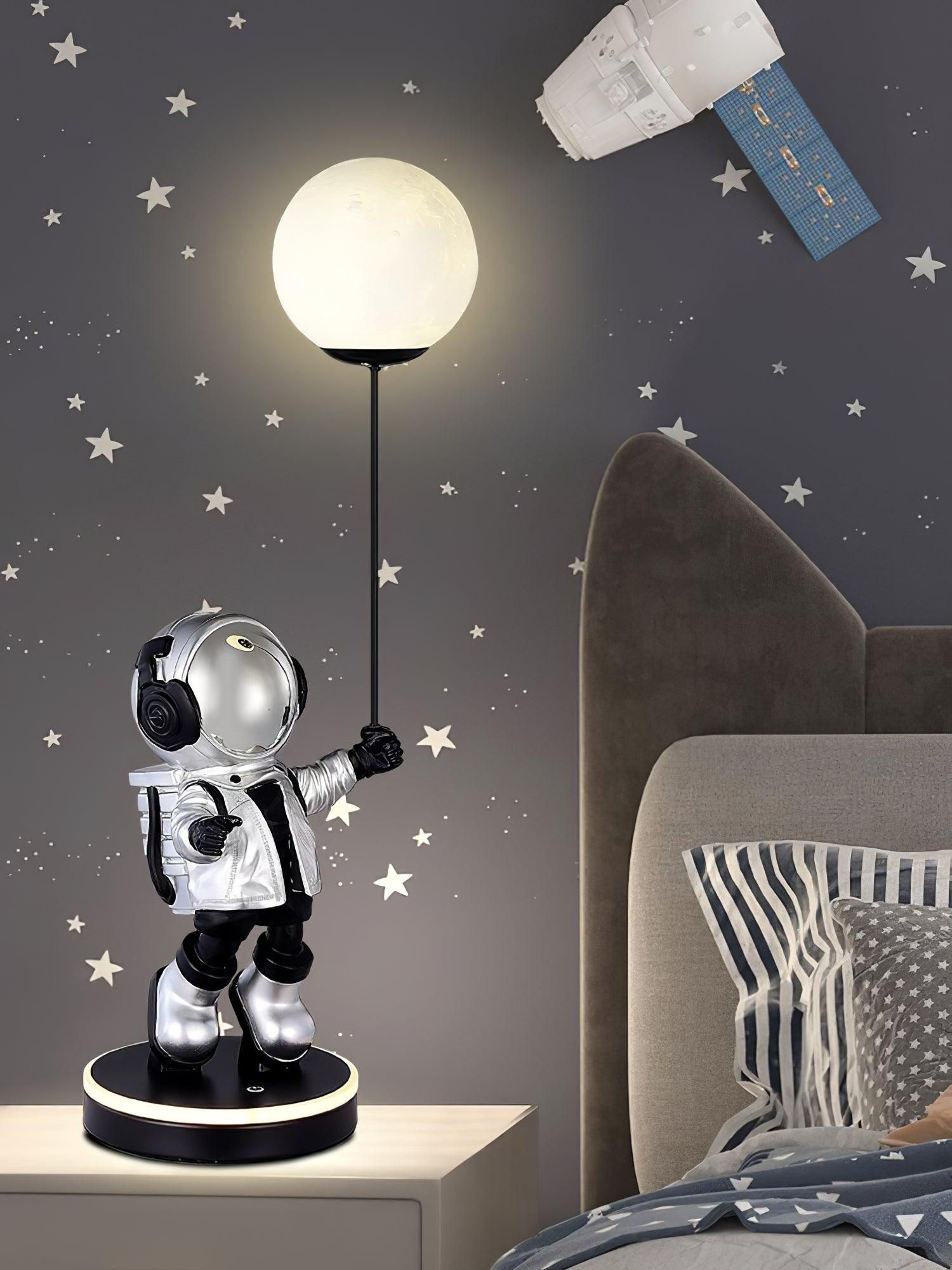 Stellar Astronaut and Planet Lamp-Neutral Decor
