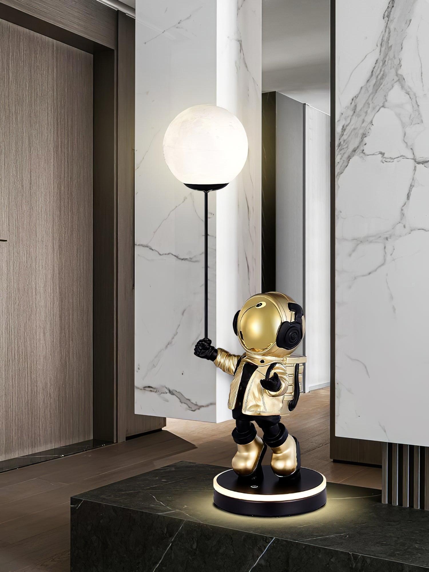 Stellar Astronaut and Planet Lamp-Neutral Decor