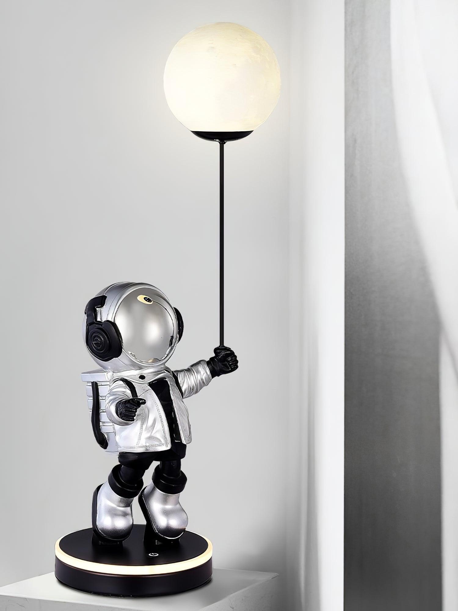Stellar Astronaut and Planet Lamp-Neutral Decor