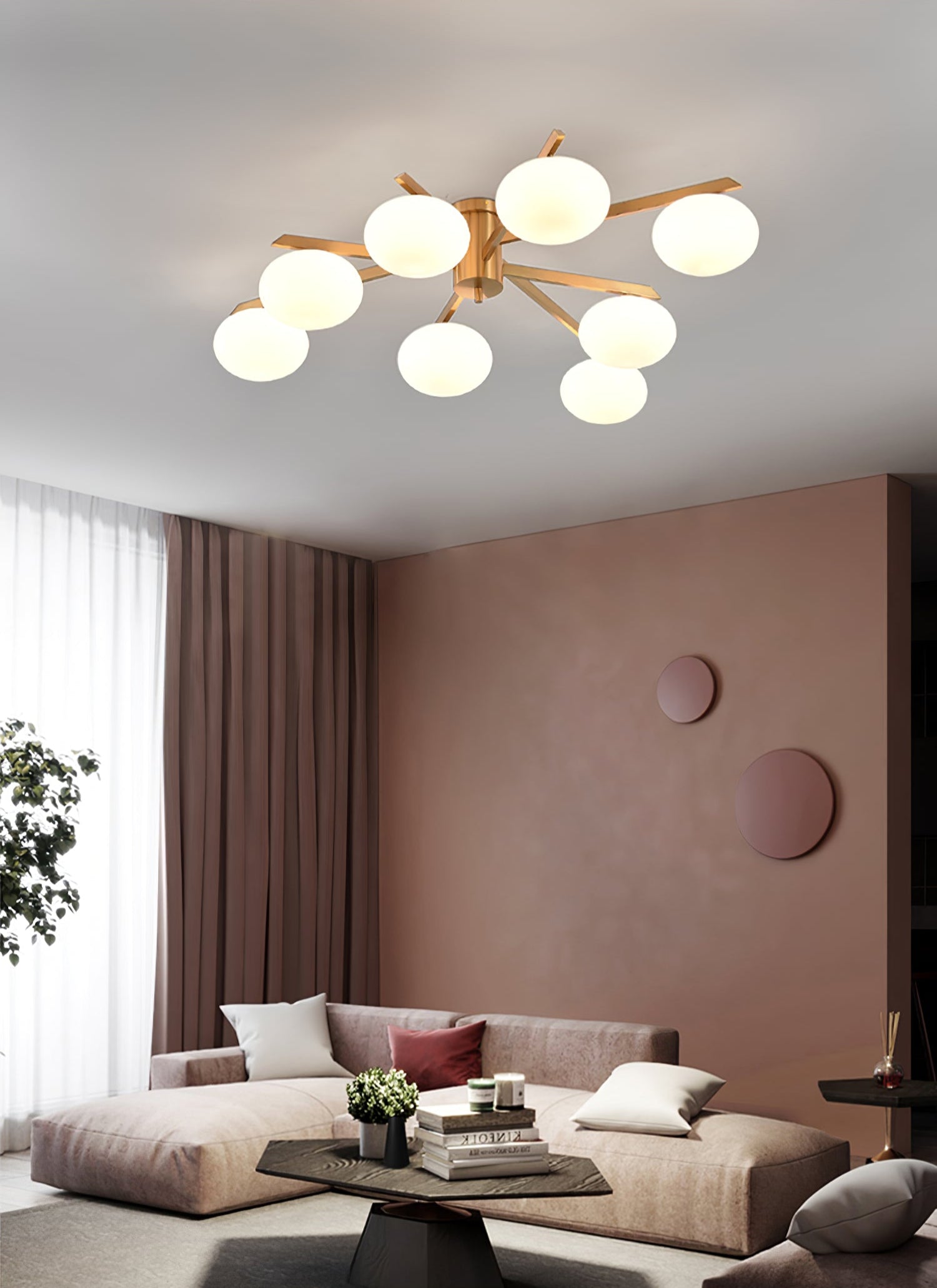 Nova Modern Glass Ceiling Light-Neutral Decor