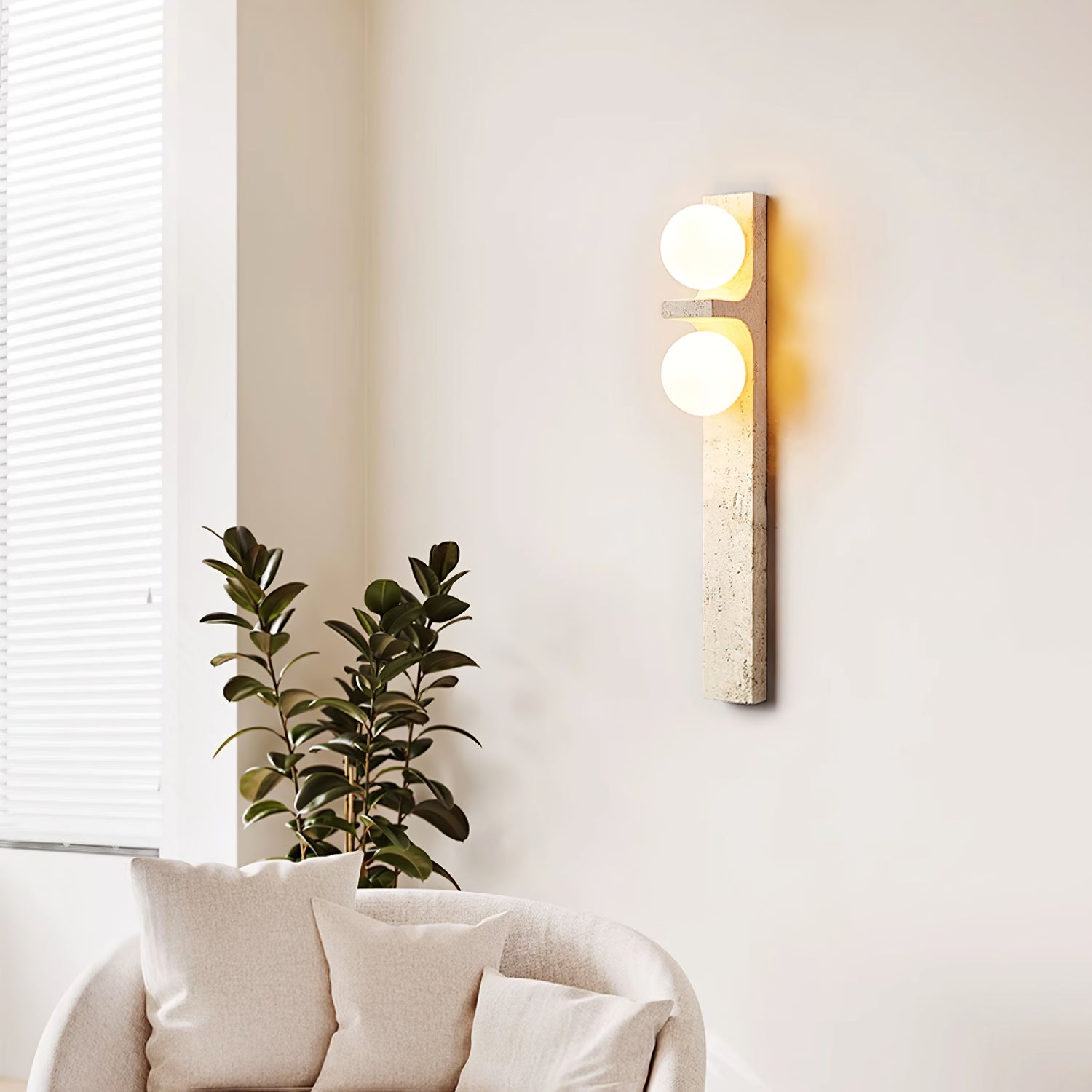 Cassiopeia Travertine Wall Light-Neutral Decor