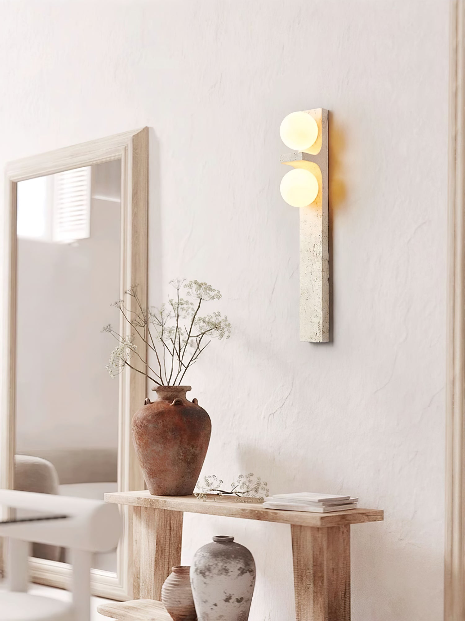 Cassiopeia Travertine Wall Light-Neutral Decor