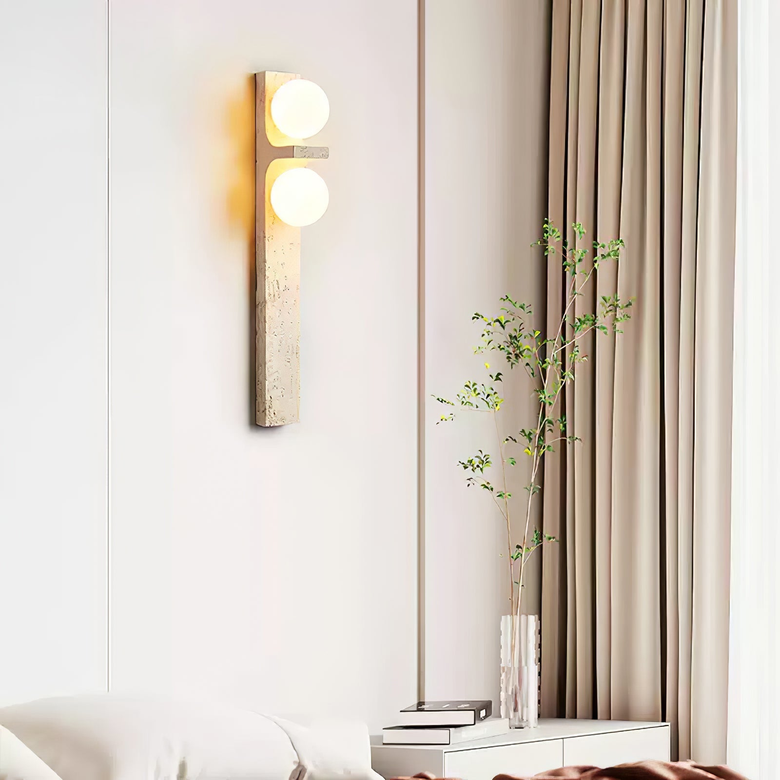 Cassiopeia Travertine Wall Light-Neutral Decor