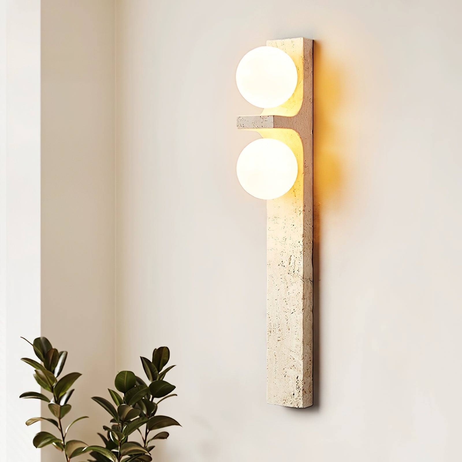 Cassiopeia Travertine Wall Light-Neutral Decor