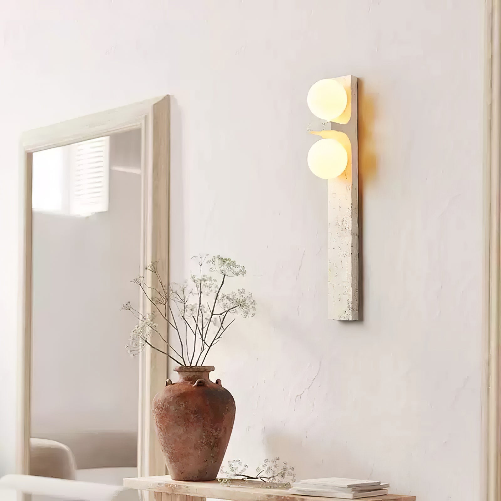 Cassiopeia Travertine Wall Light-Neutral Decor