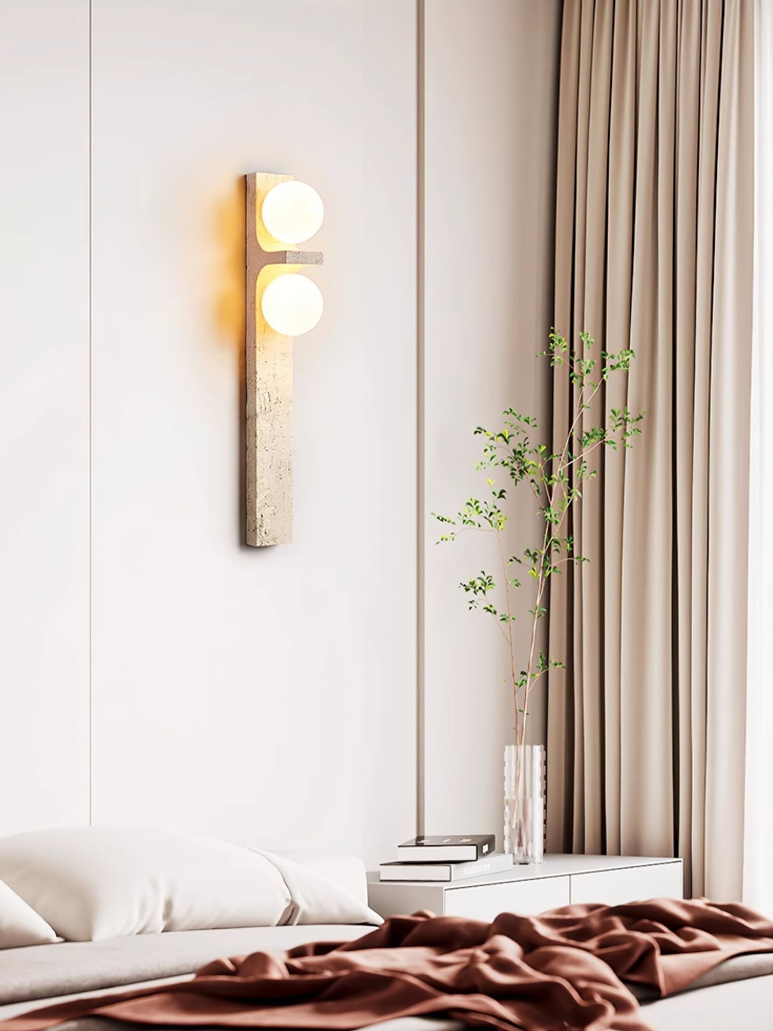 Cassiopeia Travertine Wall Light-Neutral Decor