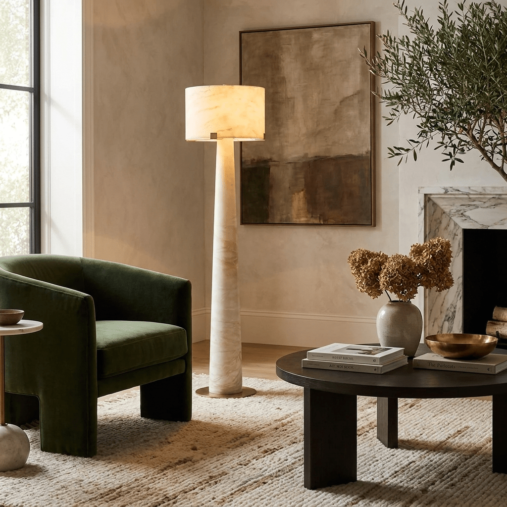 Aterion Alabaster Floor Lamp-Neutral Decor