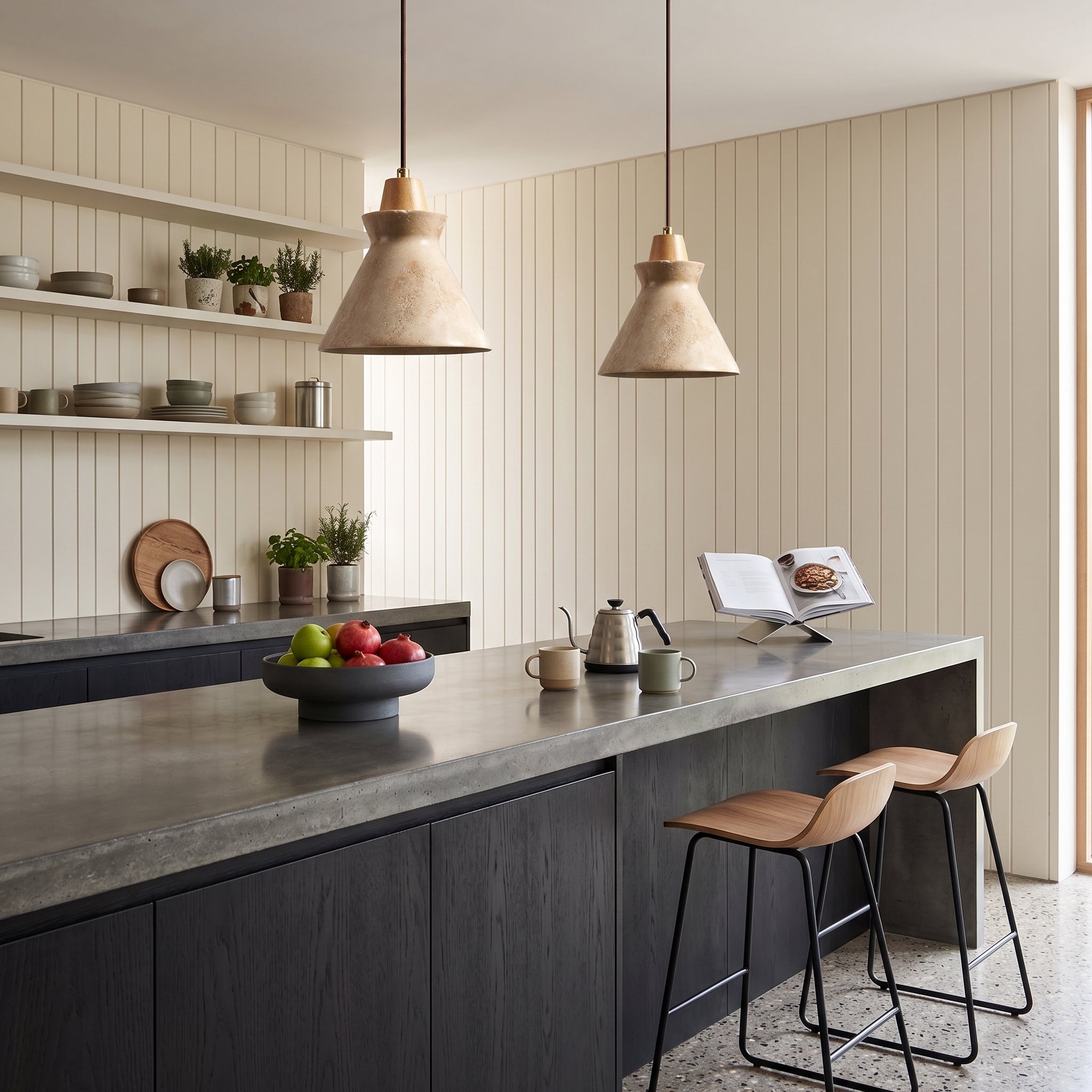 The Athena pendant light in the 'Wood color' finish.