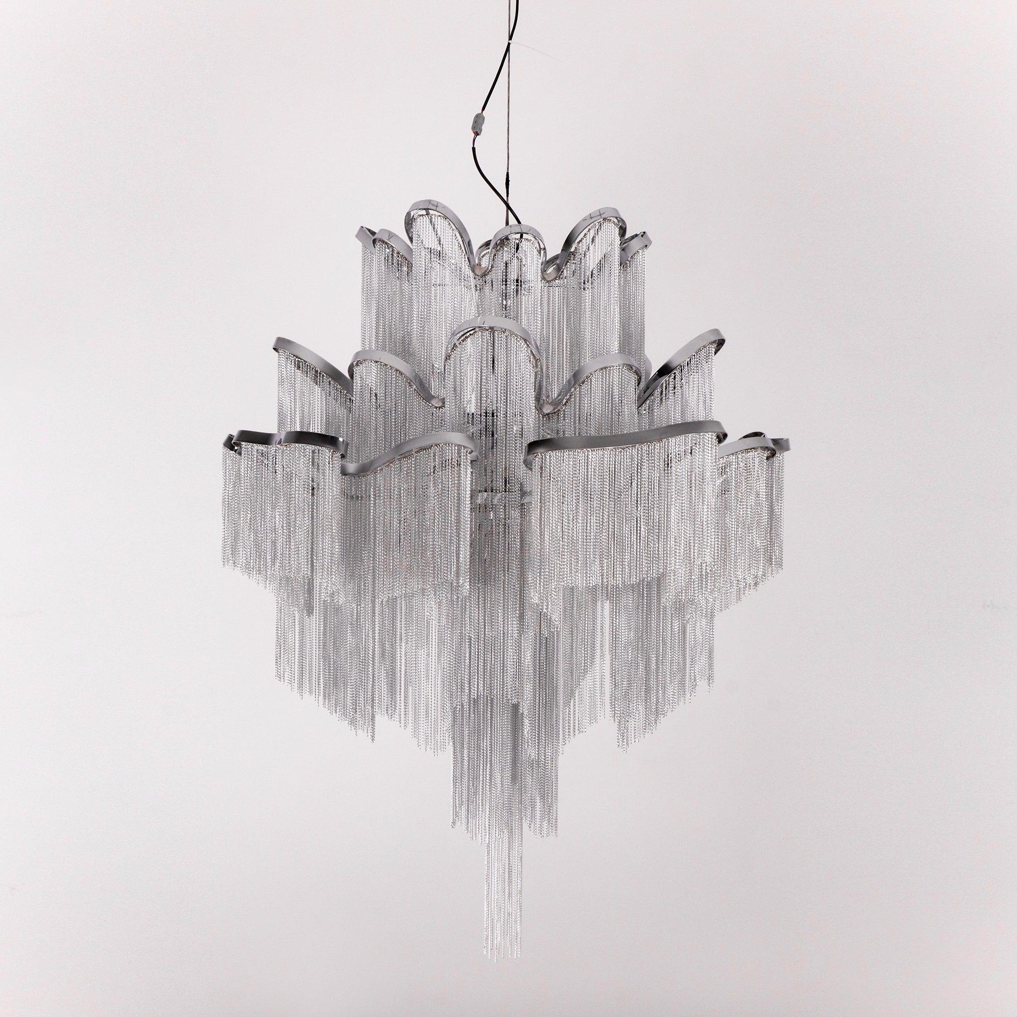 Lustra Pendant Lamp Stream Chain Nickel-Neutral Decor