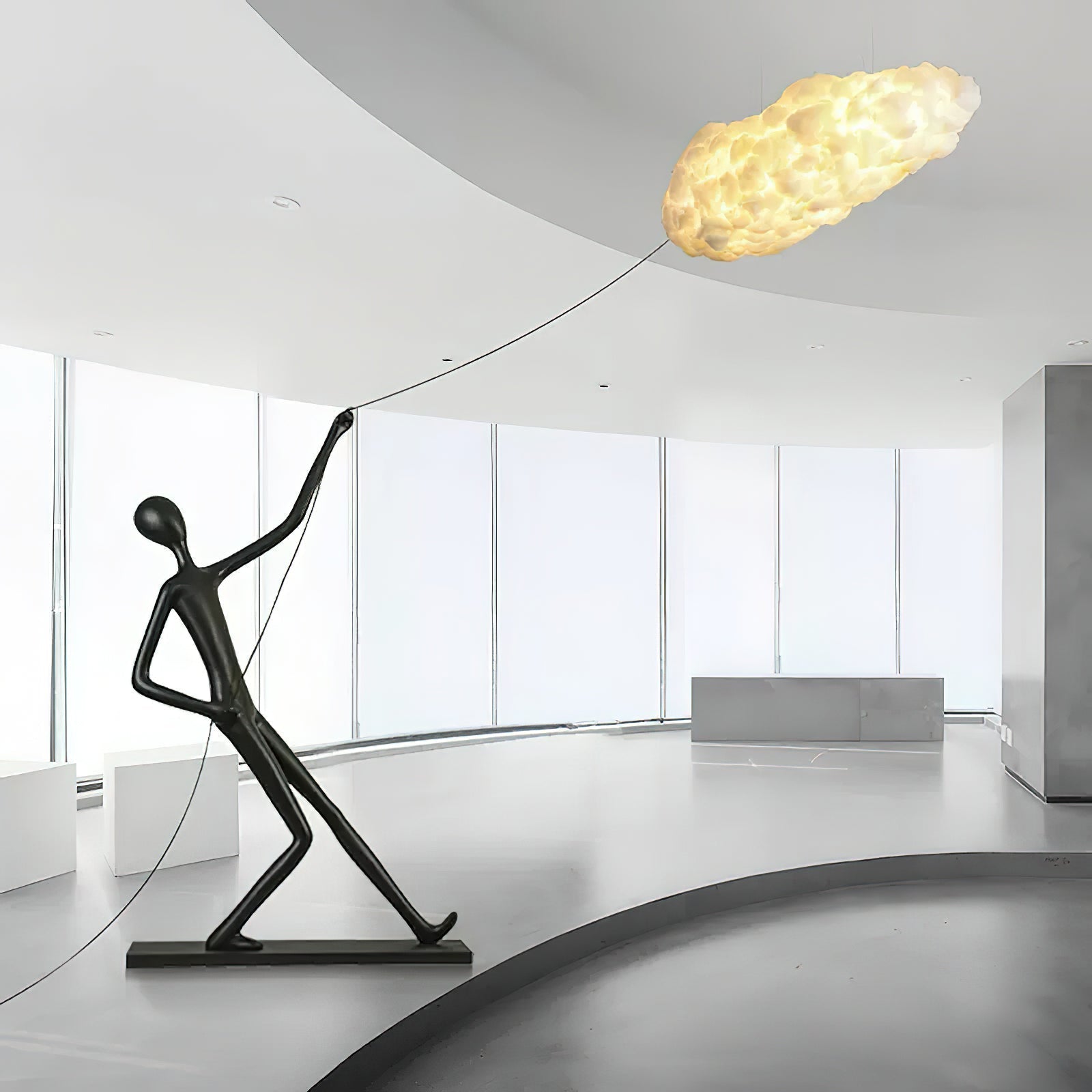 Cildes Cotton Sculpture Lamp-Neutral Decor