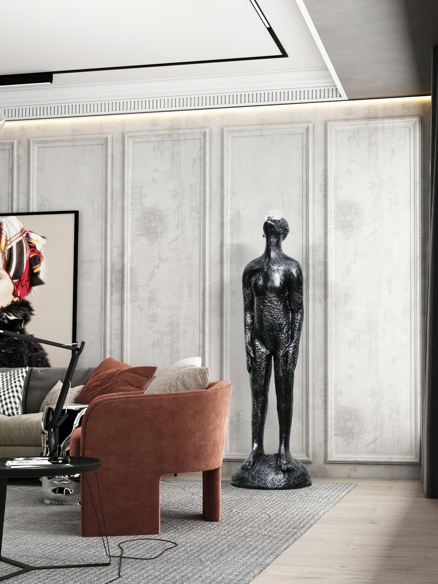 Tron Guardian Sculpture Floor Ornaments-Neutral Decor