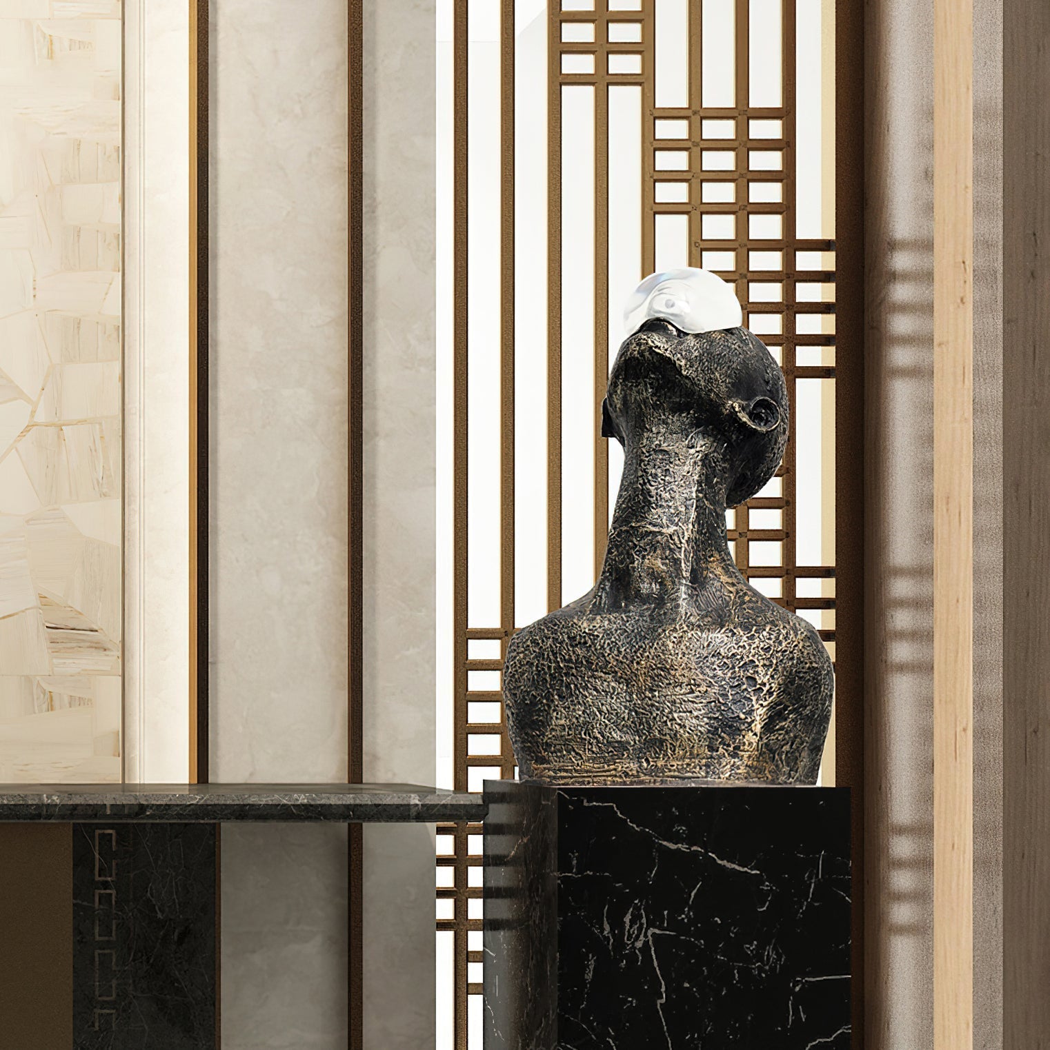 Bolt Guardian Sculpture Table Ornaments-Neutral Decor