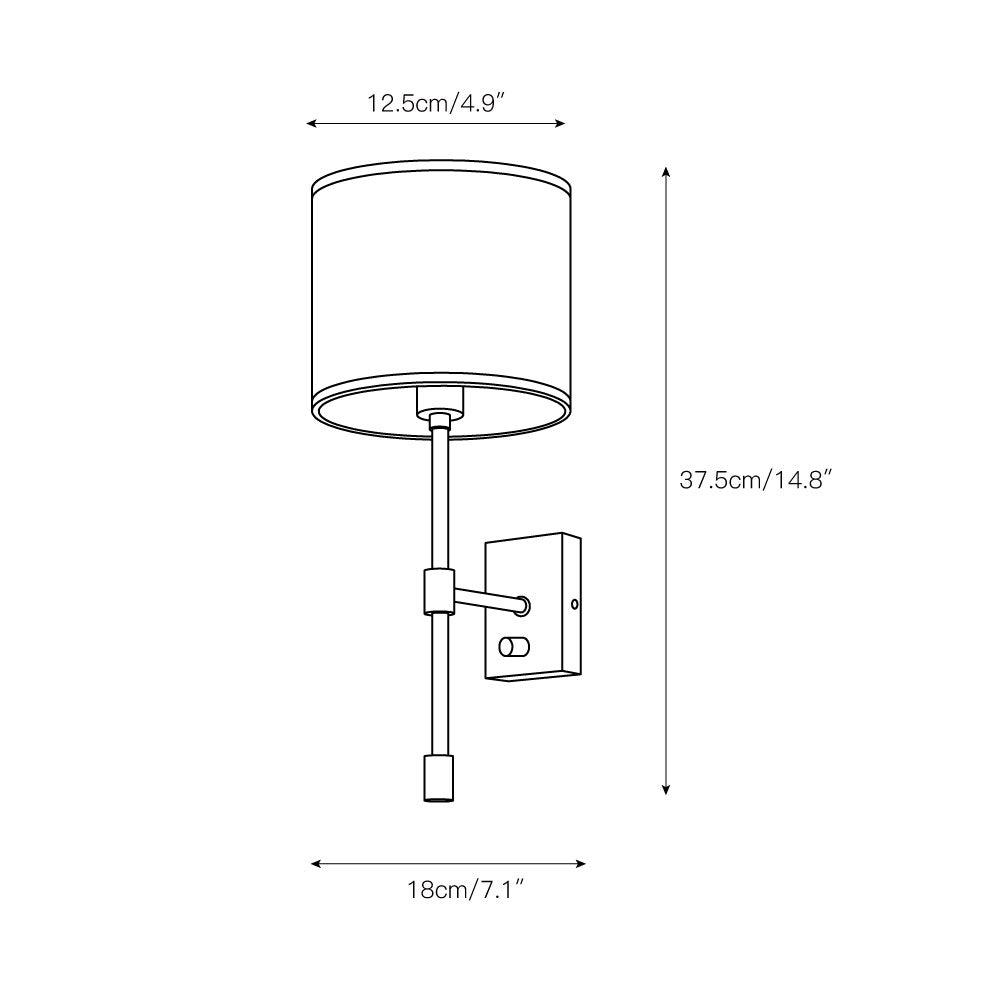 Eirikuvyo Modern Minimalist Metal Fabric Wall Lamp