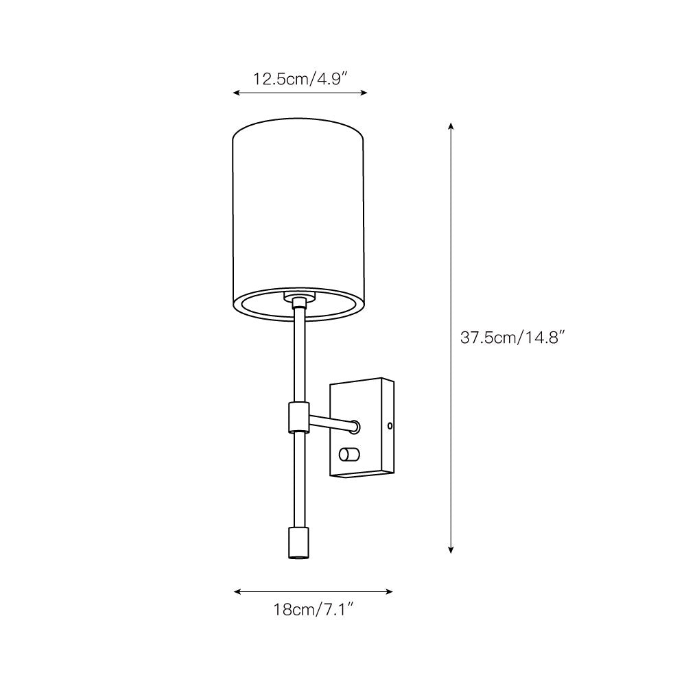 Eirikuvyo Modern Minimalist Metal Fabric Wall Lamp